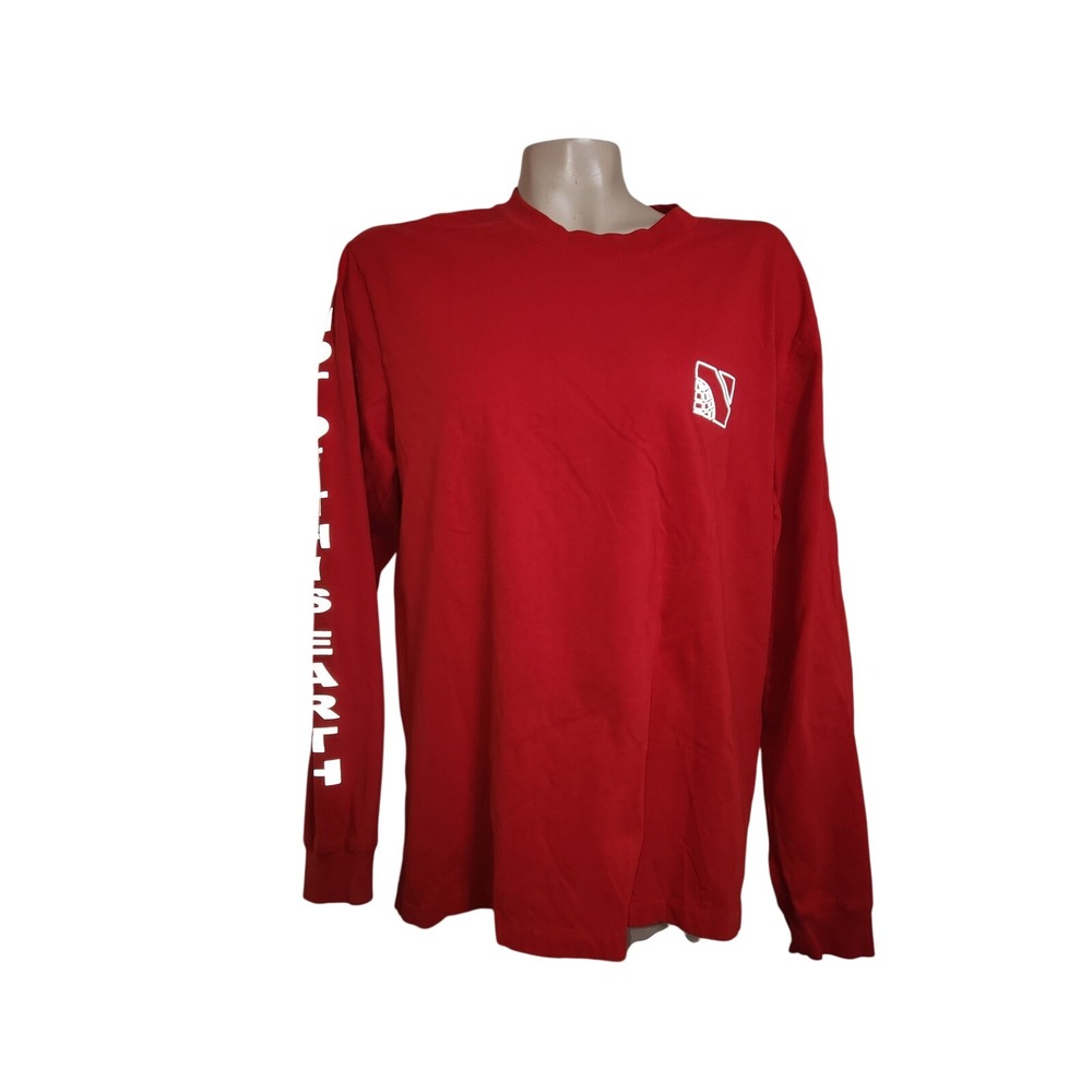 Not Of This Earth Red Long Sleeve Reflective Graphic Tee Shirt S streetwear